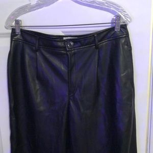 Mango black fake leather pants sz 10